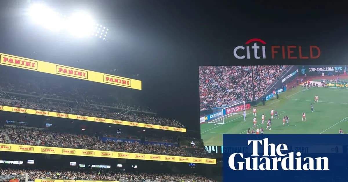 Soccer match at Citi Field with large crowd