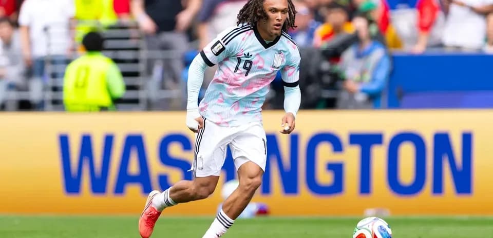 Player running with the ball during a match