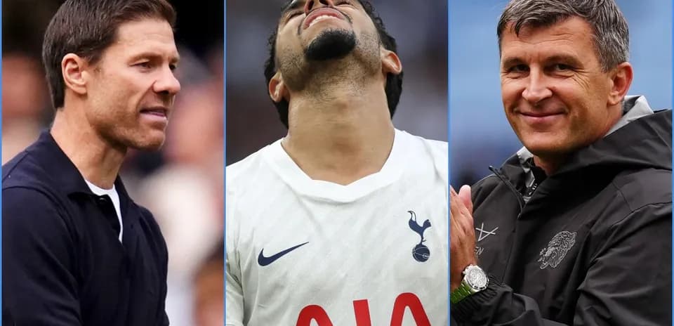 Three football figures in various poses during match
