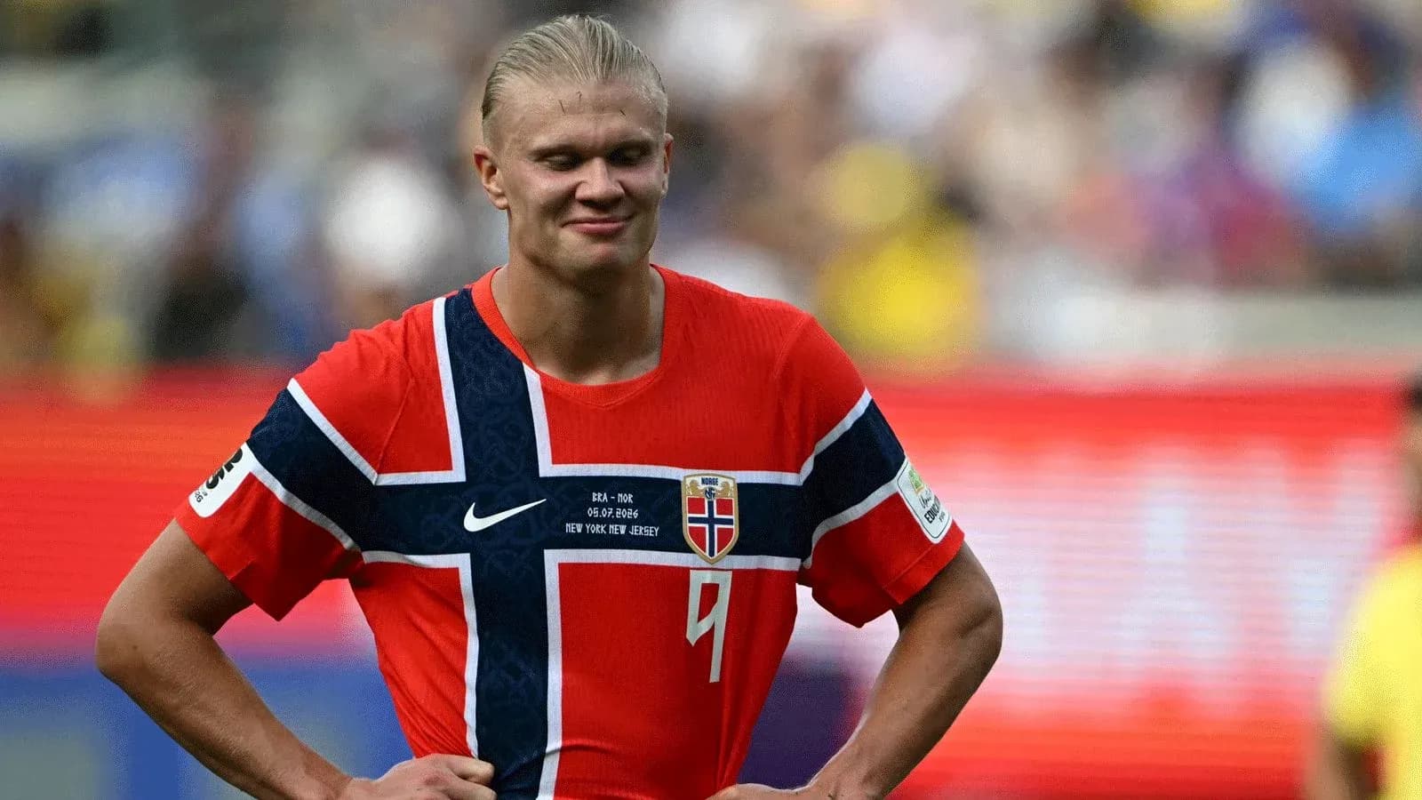 Player in Norway jersey on the field