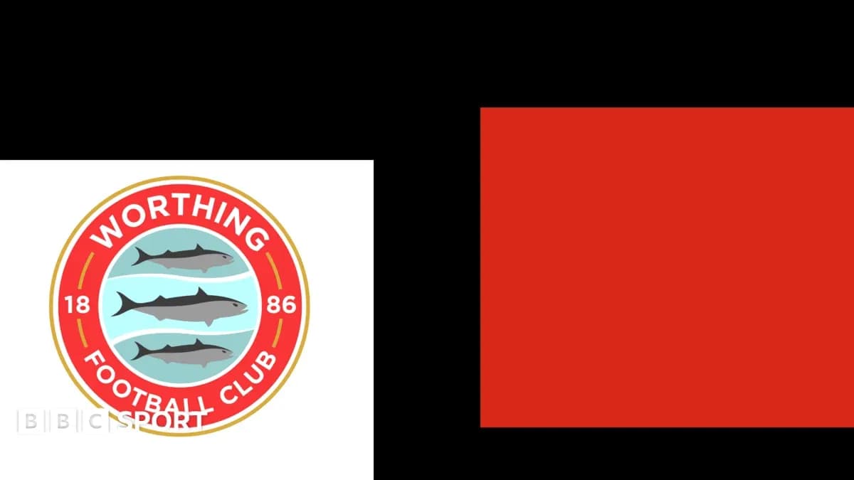 Worthing Football Club logo with red background