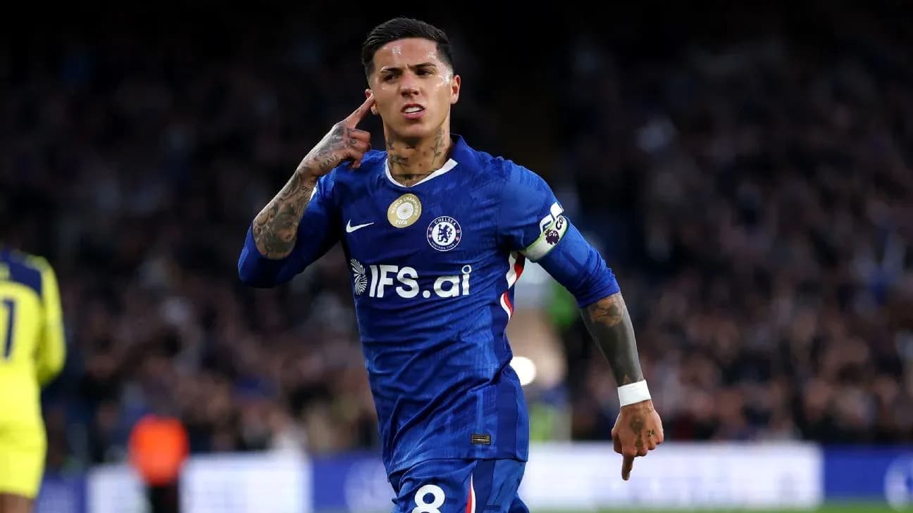 Player celebrating after scoring a goal for Chelsea