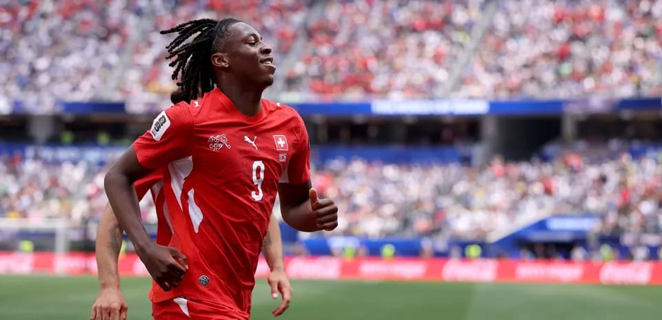 Player celebrating during a match in stadium