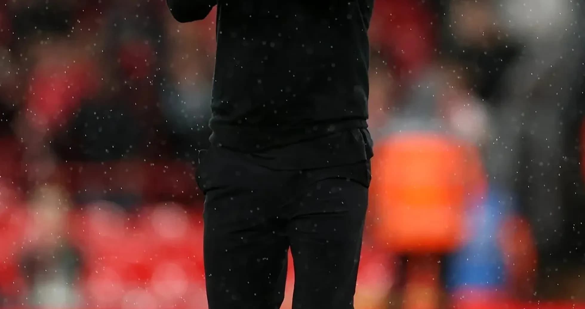 Manager applauding on the pitch during match