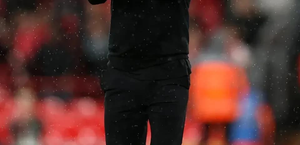 Manager applauding on the pitch during match