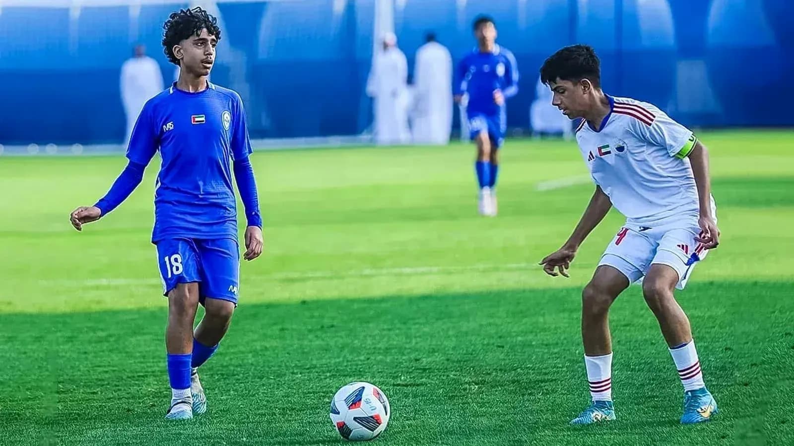 Players from Ittihad Kalba U23 and Al Nasr U23 during match