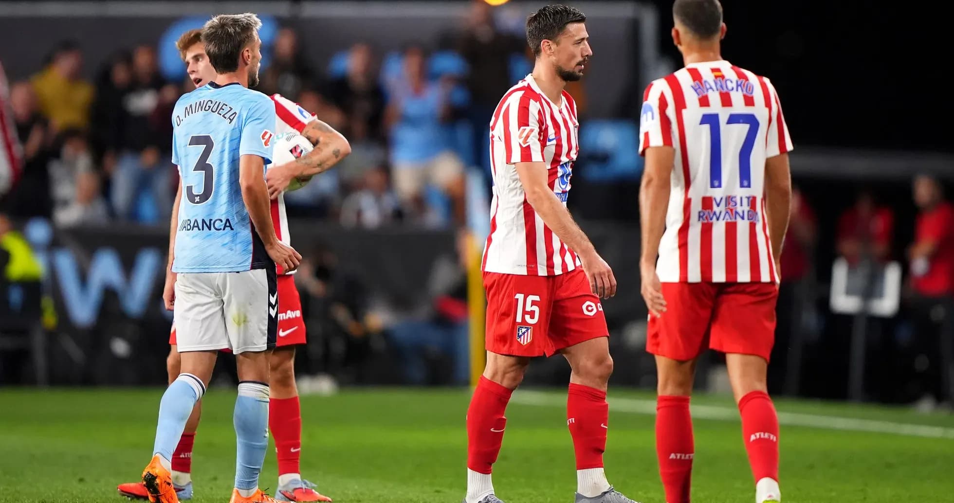 Atletico Madrid players on the field during match