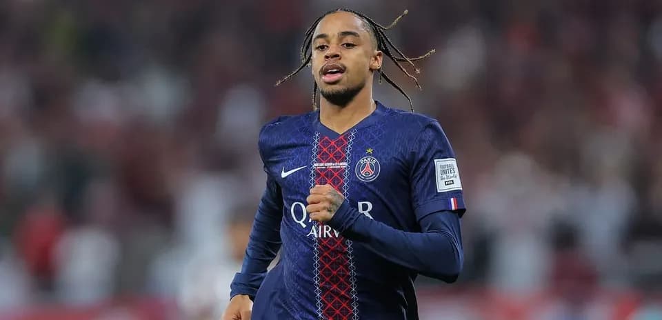 Player running during match in PSG kit