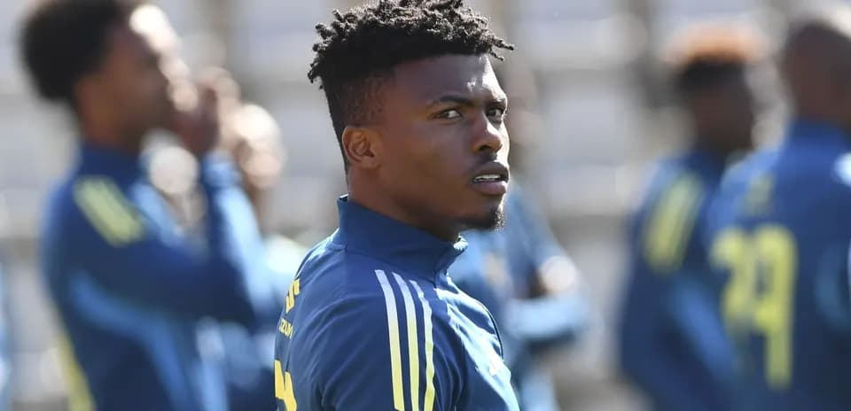 Player observing during training session on field