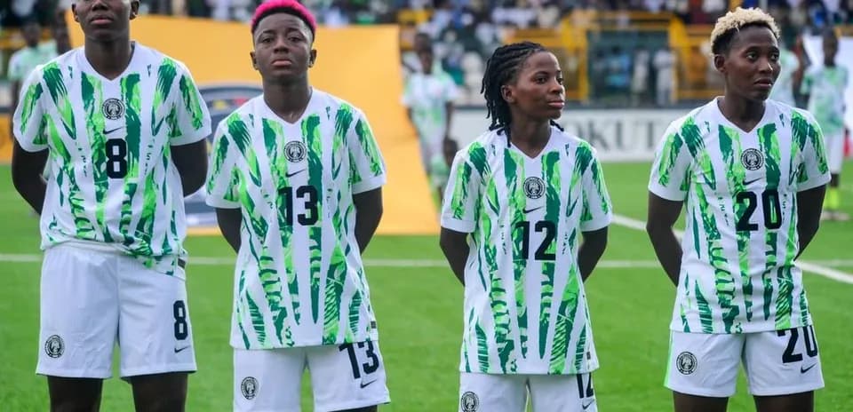 Four Nigerian players lined up before the match