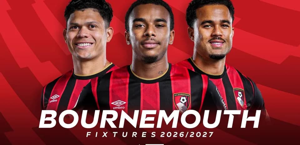 AFC Bournemouth players showcasing team kit for 2026/2027