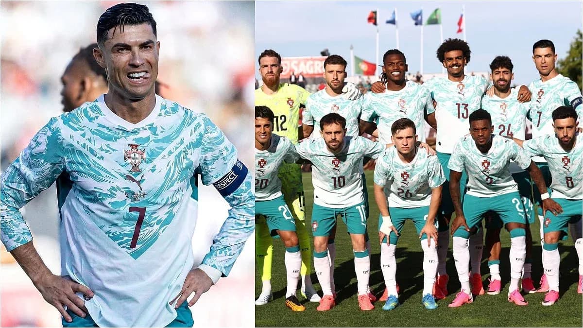 Portugal national team players posing for photo