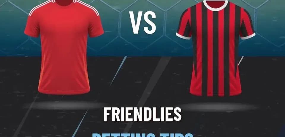 Red and black football jerseys displayed for match preview