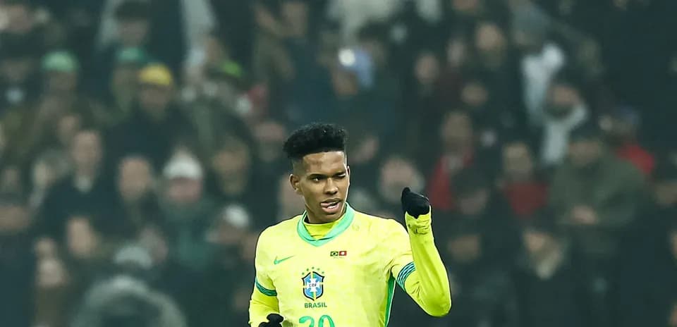 Player celebrating during a match for Brazil