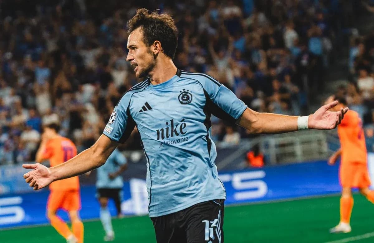 Player celebrating during UEFA Champions League match