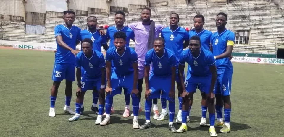 Rivers United team posing for a photo