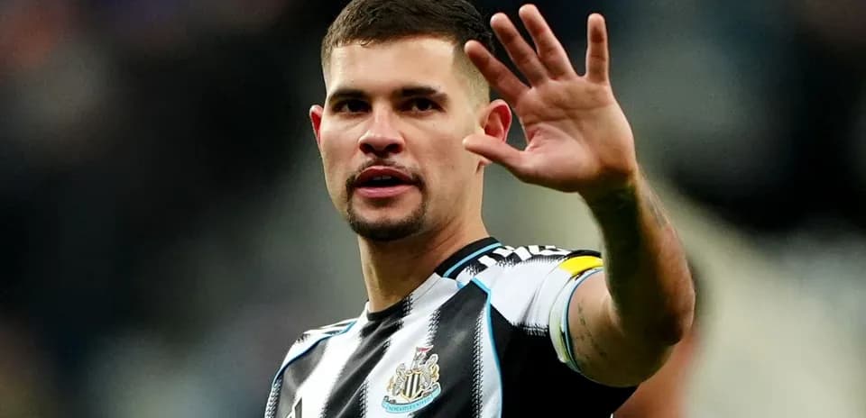 Newcastle player gesturing during match