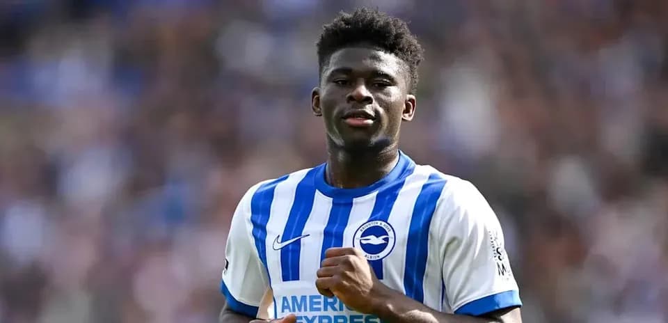 Player in Brighton & Hove Albion jersey on field