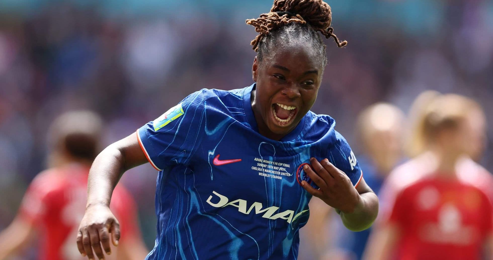 Chelsea player celebrating goal during match
