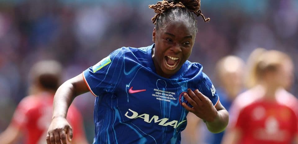 Chelsea player celebrating goal during match