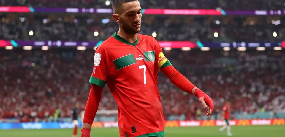 Moroccan player walking off the field during match