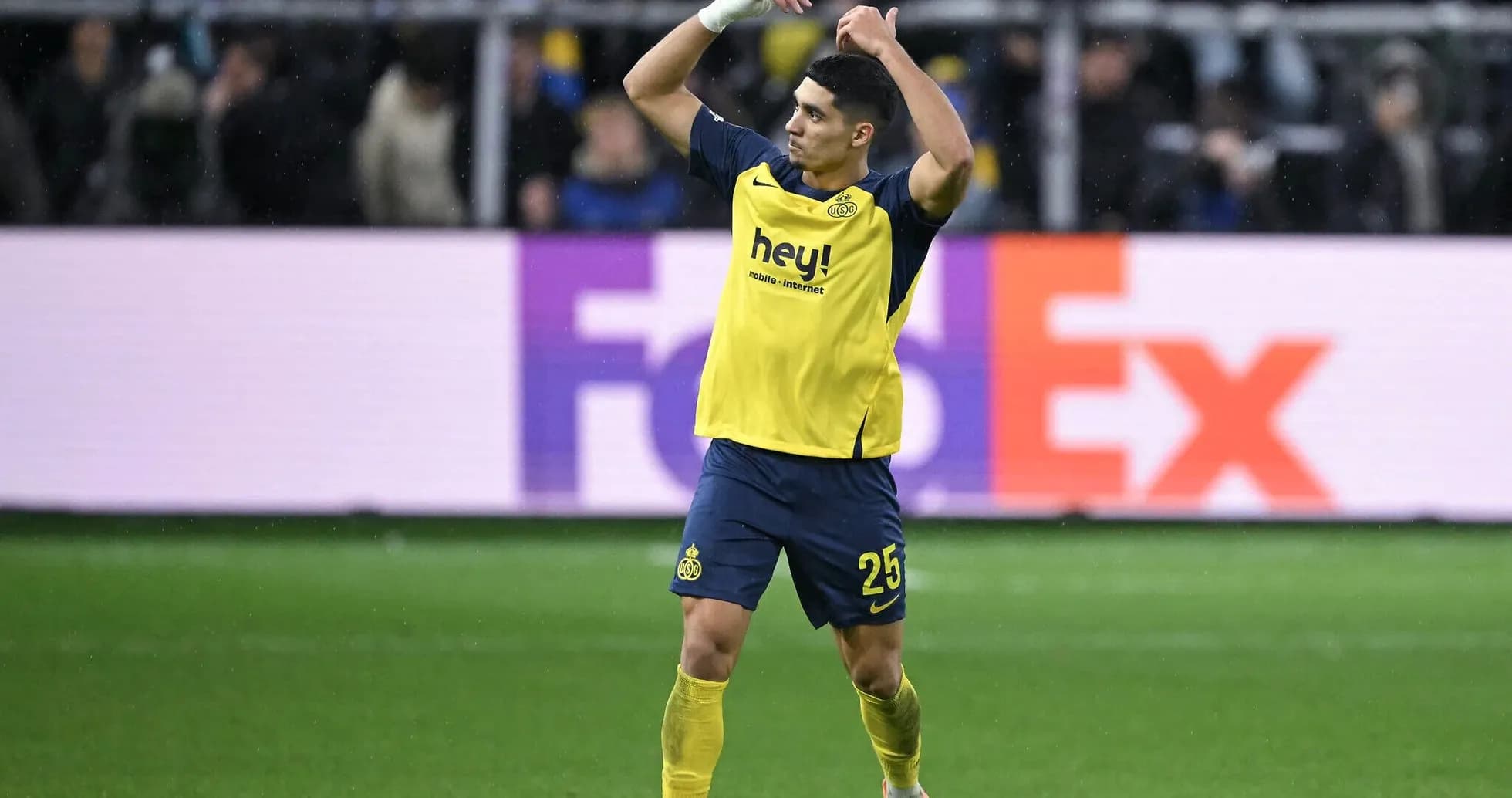 Player celebrating on the field during a match