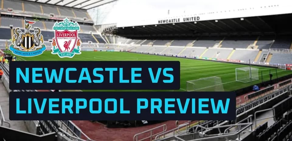 Stadium interior with Newcastle and Liverpool logos displayed