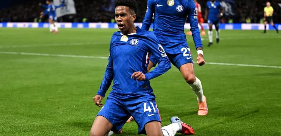 Chelsea player celebrating a goal during match