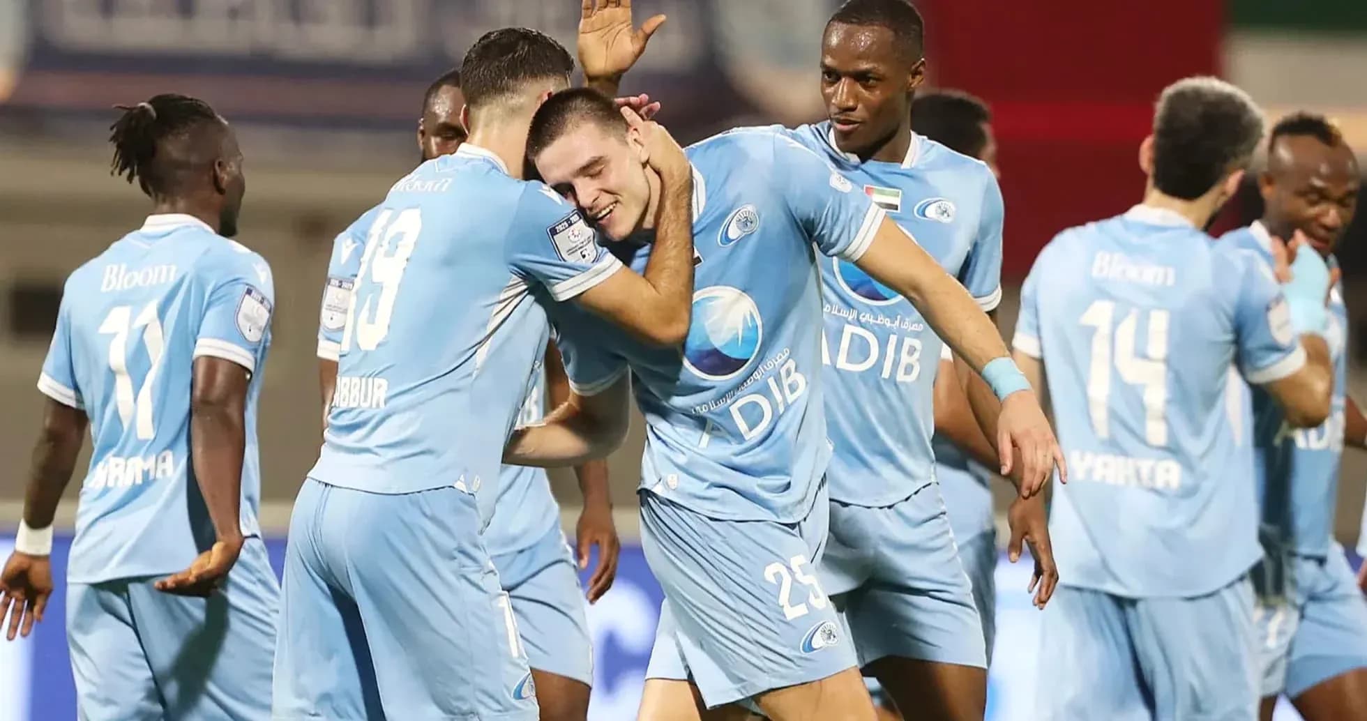 Players celebrating a goal during U23 football match