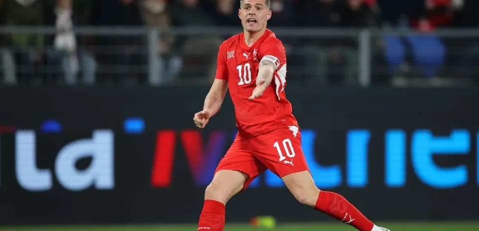 Switzerland player in action during World Cup qualifier