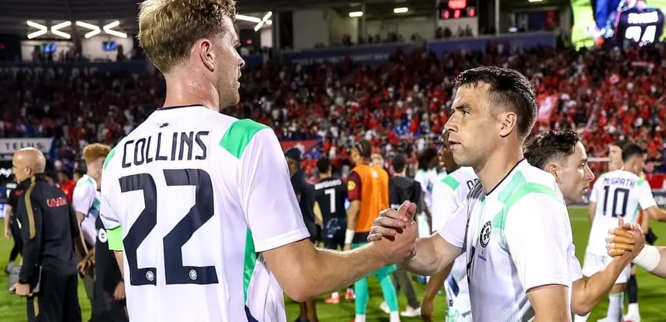 Players shaking hands after the match