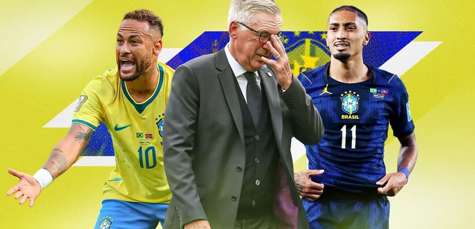 Neymar and coach in Brazil team graphic