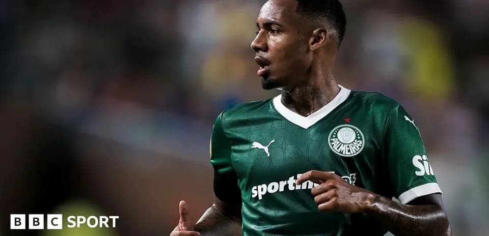Player in Palmeiras kit gesturing during match