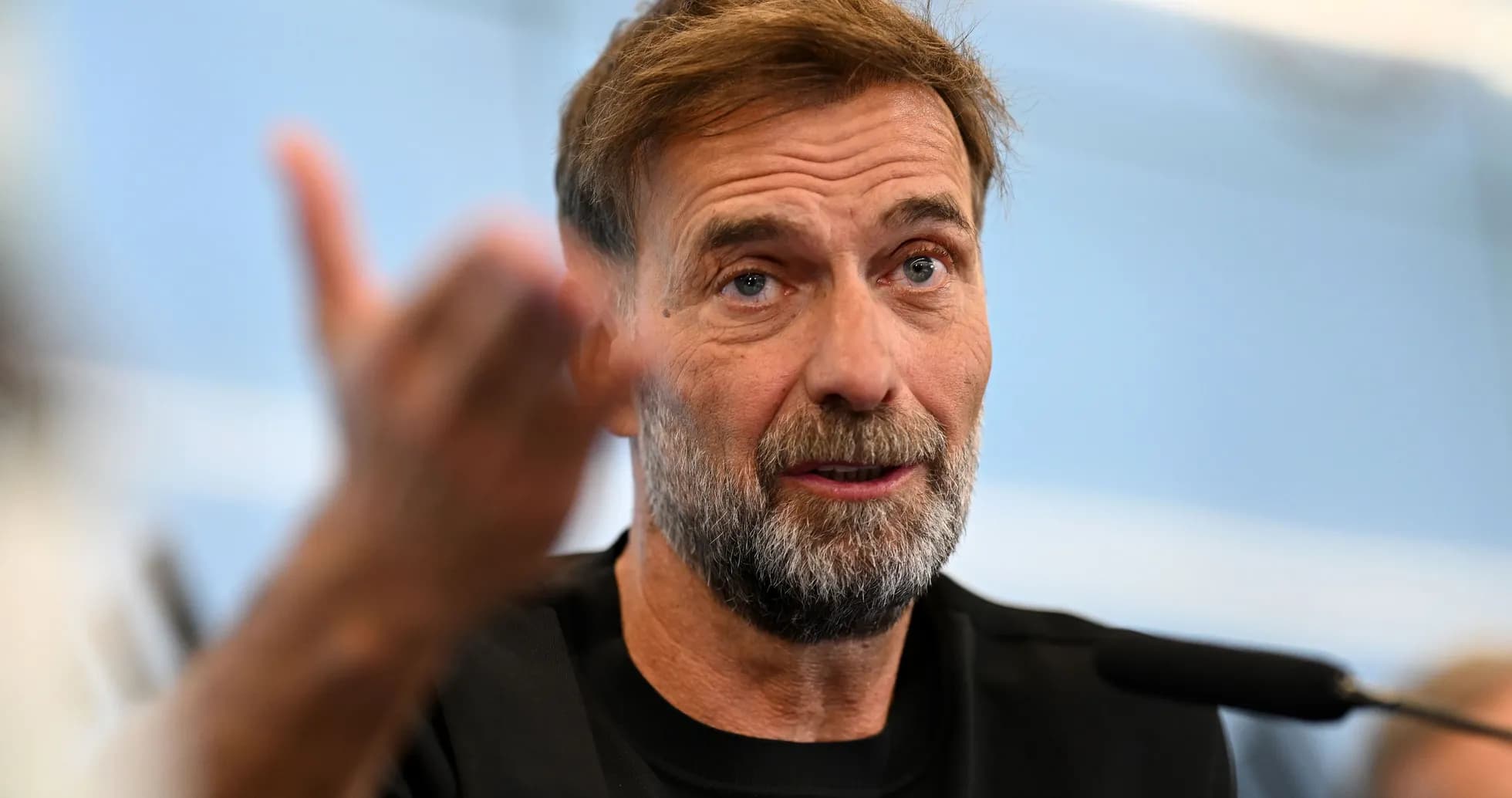 Manager speaking during a press conference
