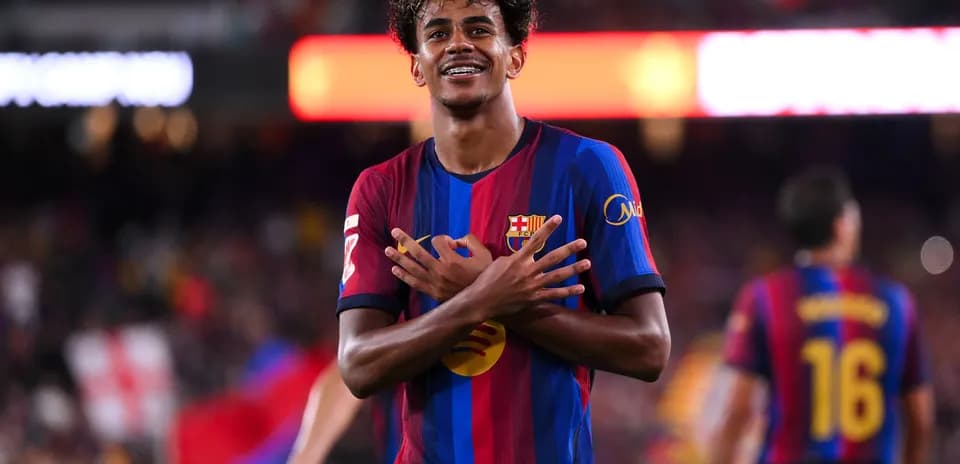Barcelona player celebrating goal during match