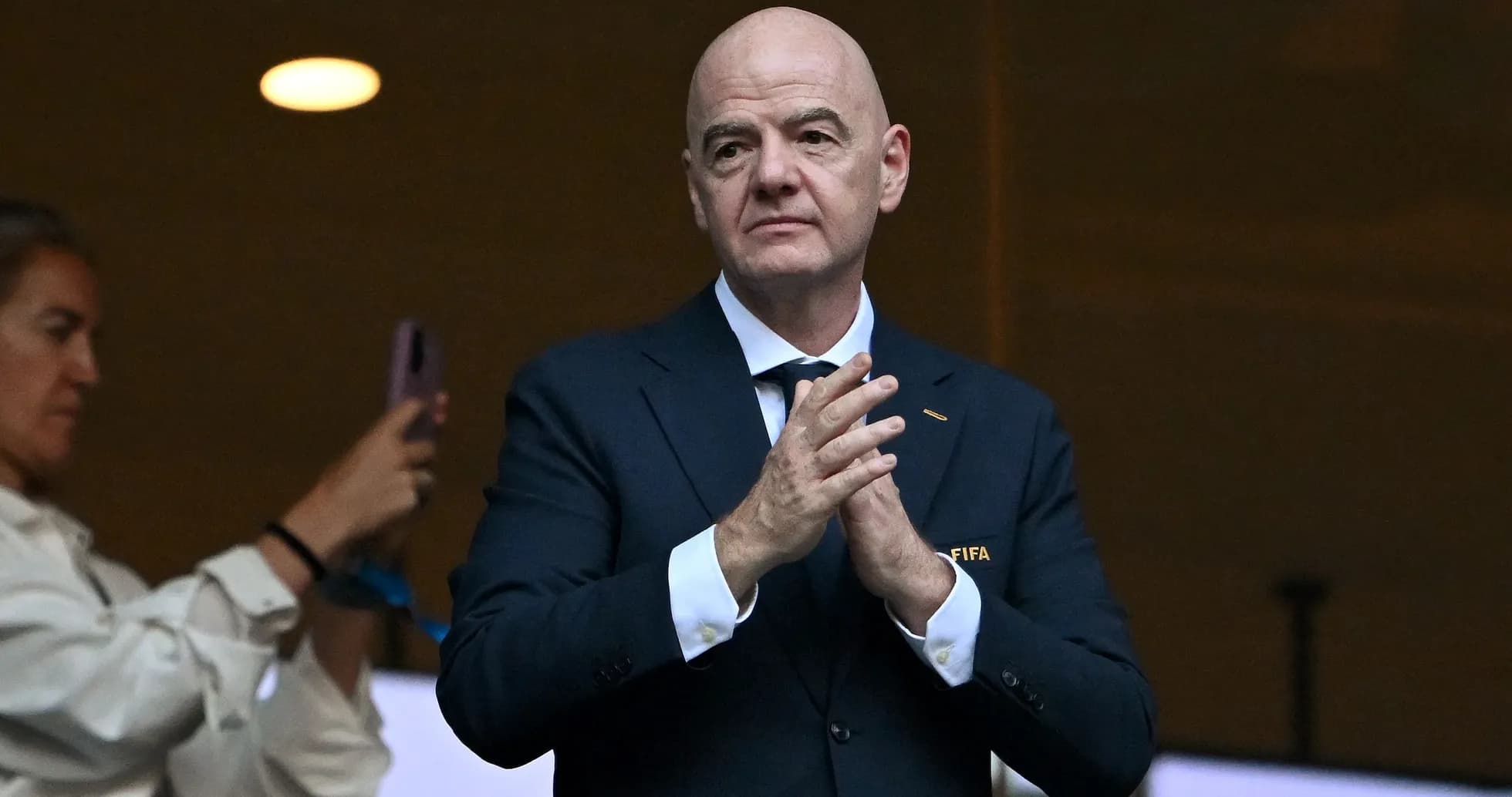 FIFA president Gianni Infantino applauding at event