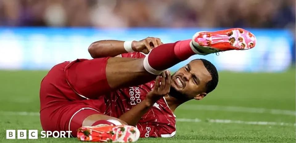 Player in red jersey injured on the field