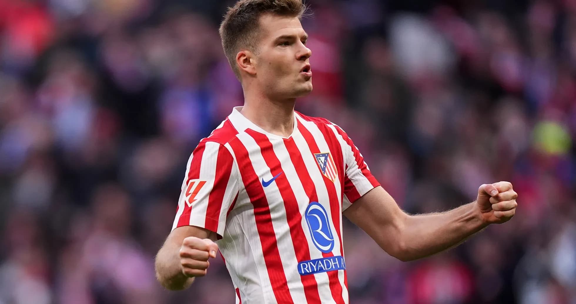 Atletico Madrid player celebrating during match