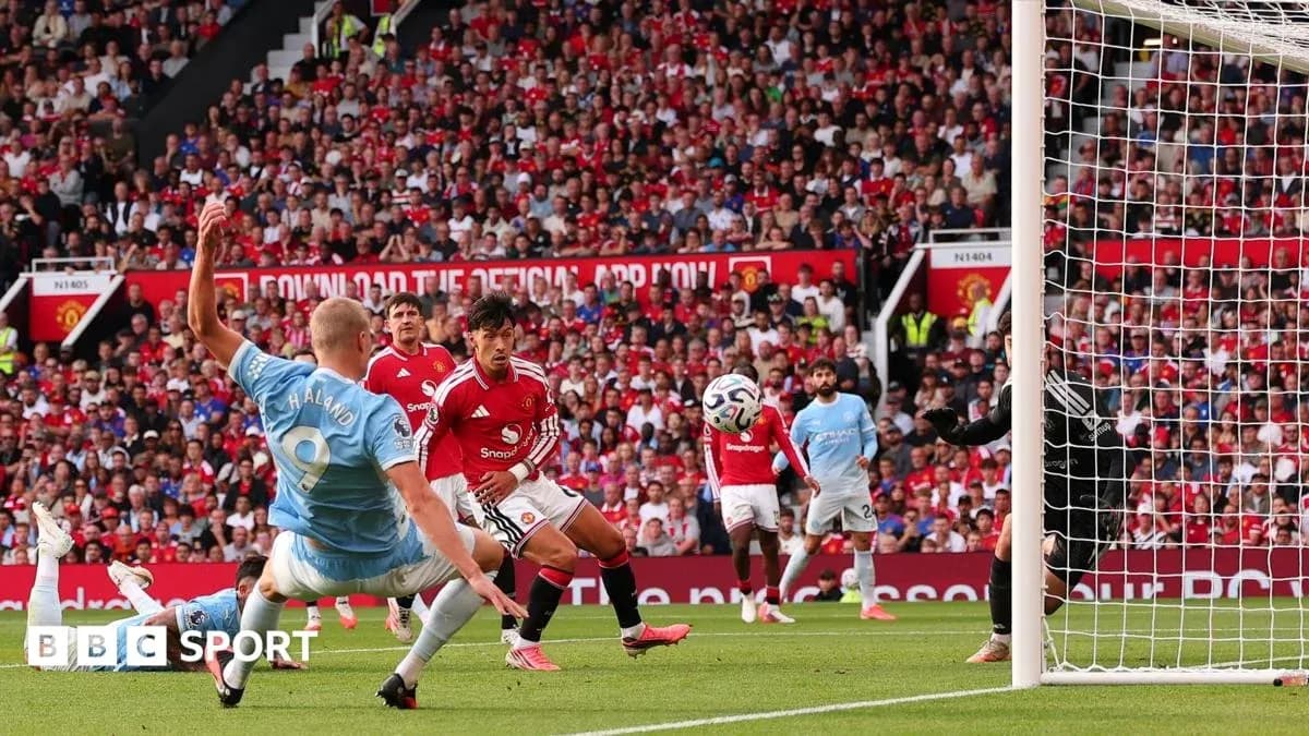 Player attempting a shot on goal during match