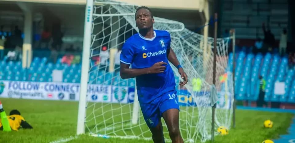 Player celebrating a goal during NPFL match