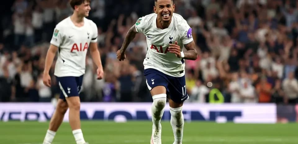Tottenham player celebrating a goal during match