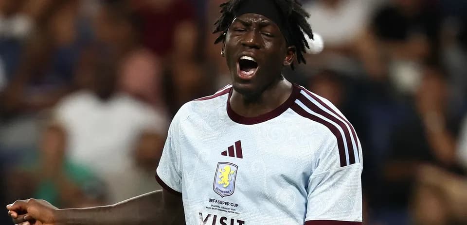 Player shouting during UEFA Super Cup match
