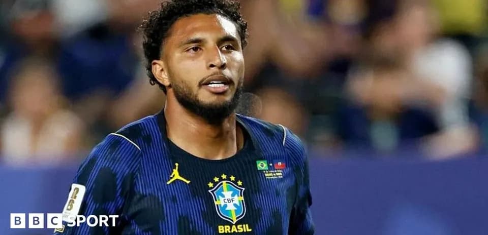 Player wearing Brazil jersey during match