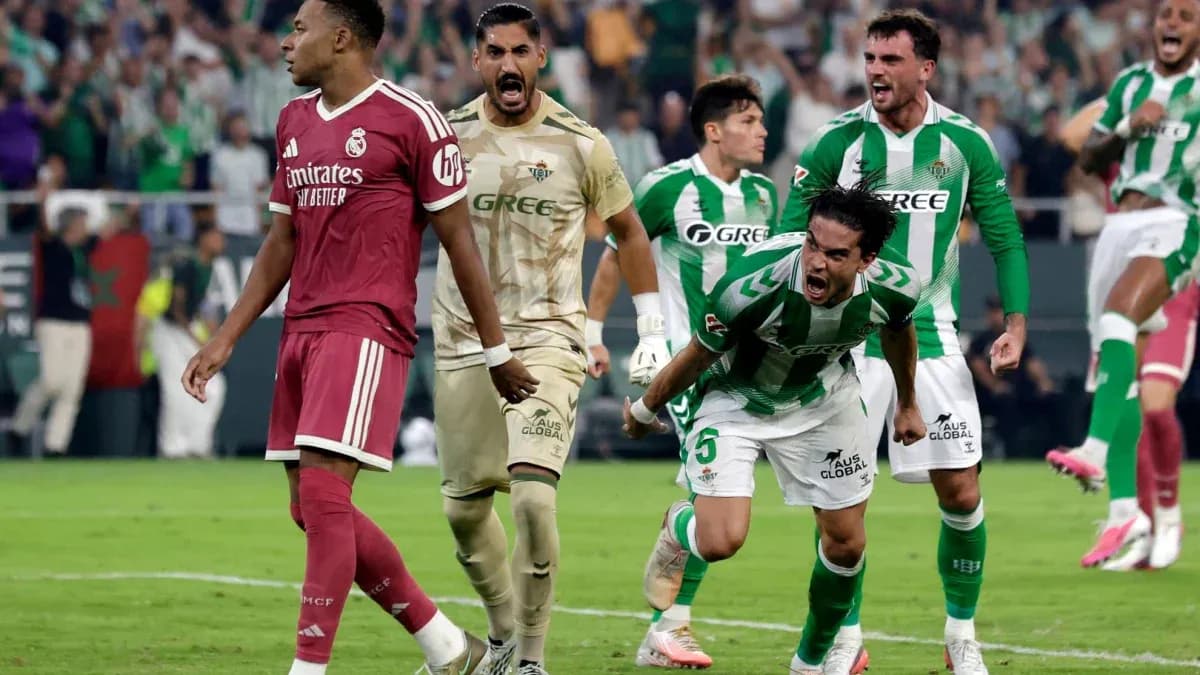 Real Betis players celebrating a goal against Real Madrid