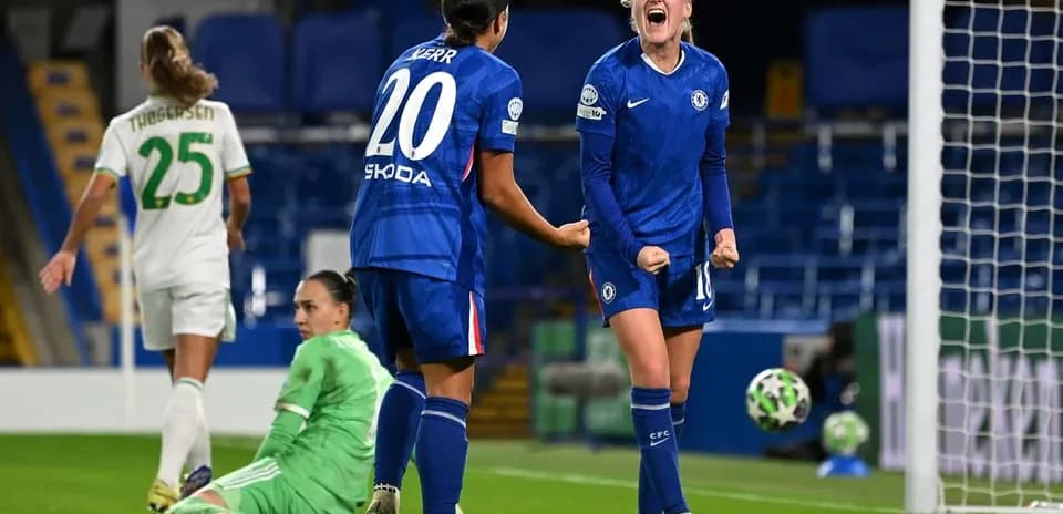 Chelsea players celebrating during UEFA match