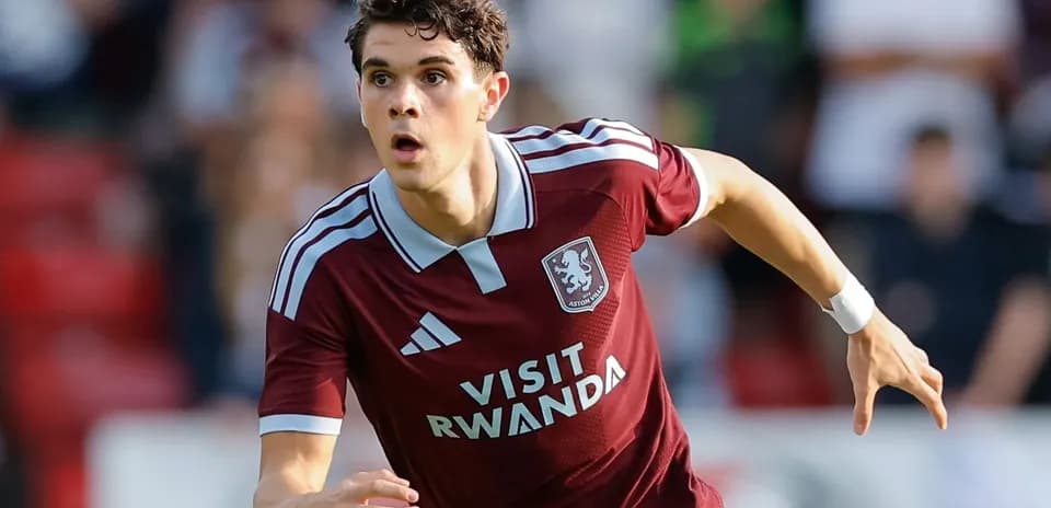 Player running during Aston Villa match