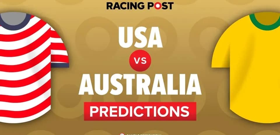 USA vs Australia predictions graphic with team jerseys