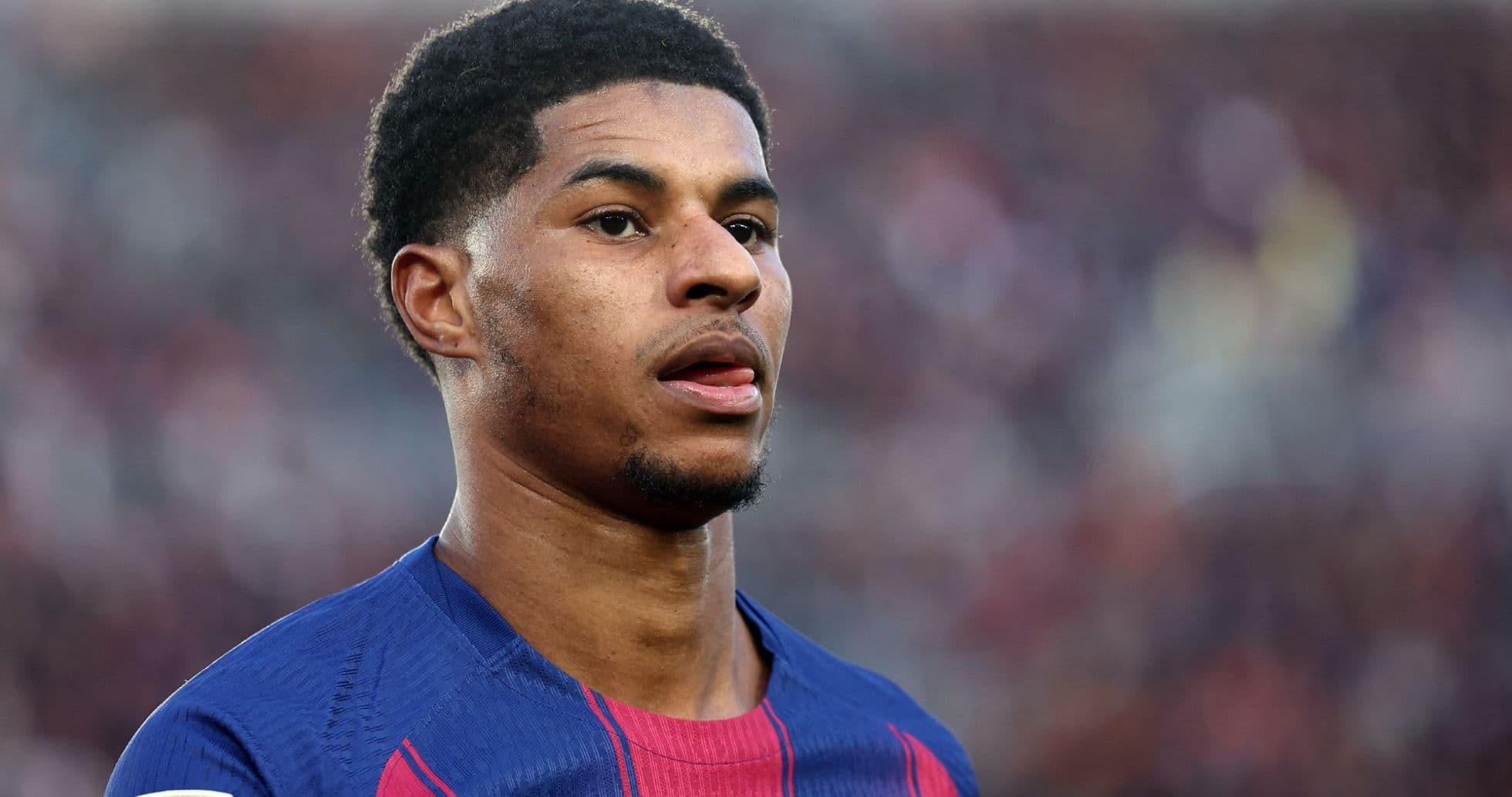 Player wearing Barcelona kit during match