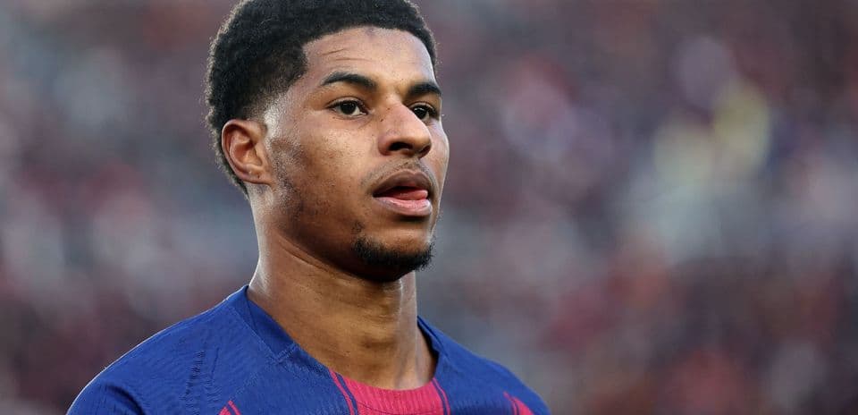 Player wearing Barcelona kit during match