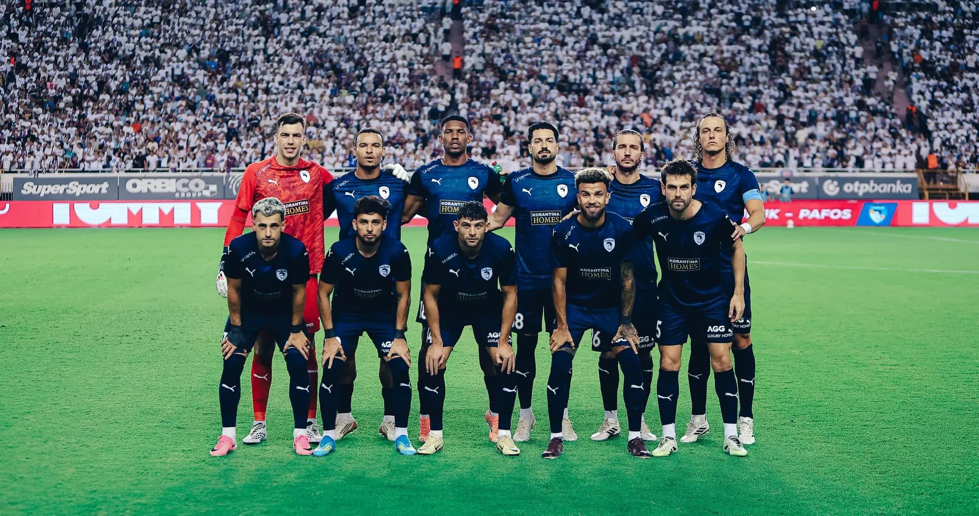 Pafos FC team photo before UEFA Europa League match